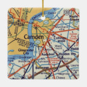 Camden NJ 50's Map Keramisch Ornament (Achterkant)