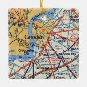 Camden NJ 50's Map Keramisch Ornament (Voorkant)
