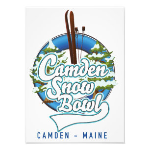 Camden Snow Bowl ski logo. Foto Afdruk