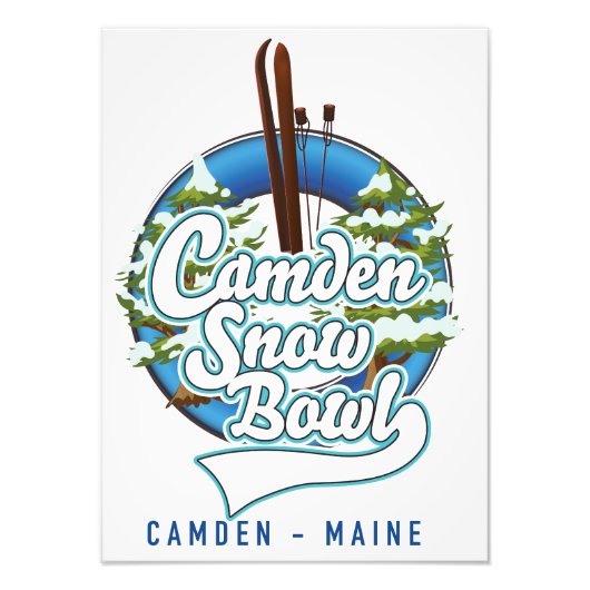 Camden Snow Bowl ski-logo. Foto Afdruk (Voorkant)