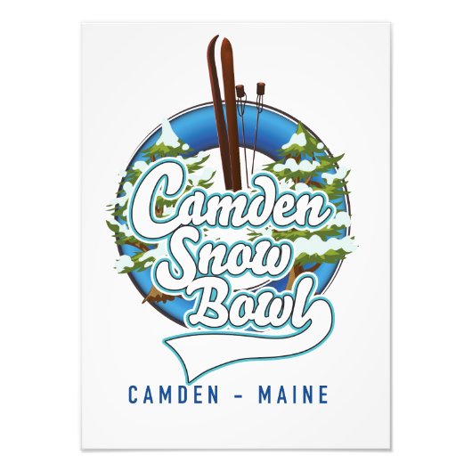 Camden Snow Bowl ski-logo. Foto Afdruk (Voorkant)
