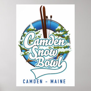 Camden Snow Bowl ski logo. Poster