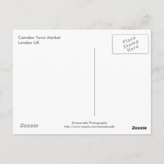 Camden Town Market Briefkaart (Achterkant)
