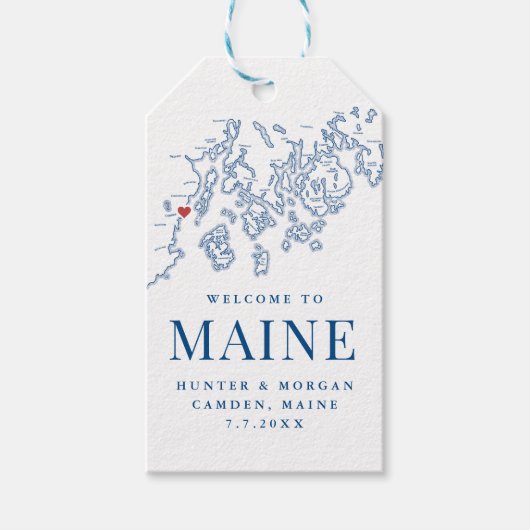 Camden Welkom bij Maine Wedding Favor Cadeaulabel (Voorkant)