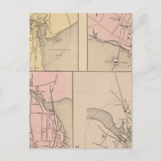 Camden, Wiscasset, Damariscotta, Newcastle Briefkaart (Voorkant)