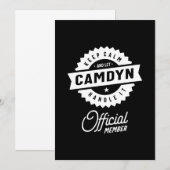 Camdyn Gepersonaliseerde Naam Verjaardag Cadeau Kaart (Voorkant / Achterkant)