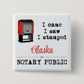 Came Saw Stamped Notional Public Alaska Vierkante Button 5,1 Cm (Voorkant)