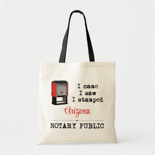 Came Saw Stamped Notional Public Arizona Tote Bag (Voorkant)