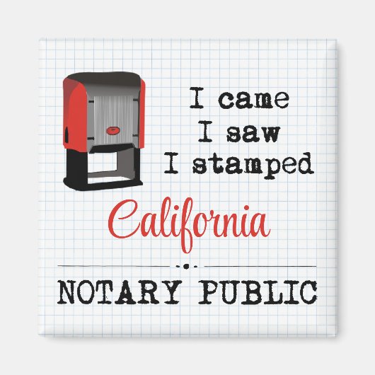 Came Saw Stamped Notional Public California Magneet (Voorkant)