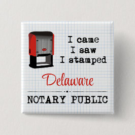 Came Saw Stamped Notional Public Delaware Vierkante Button 5,1 Cm