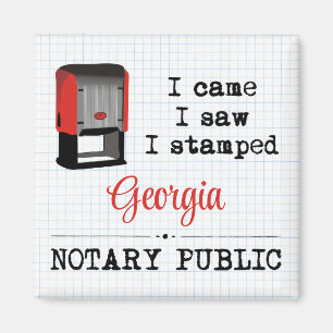 Came Saw Stamped Notional Public Georgia Magneet