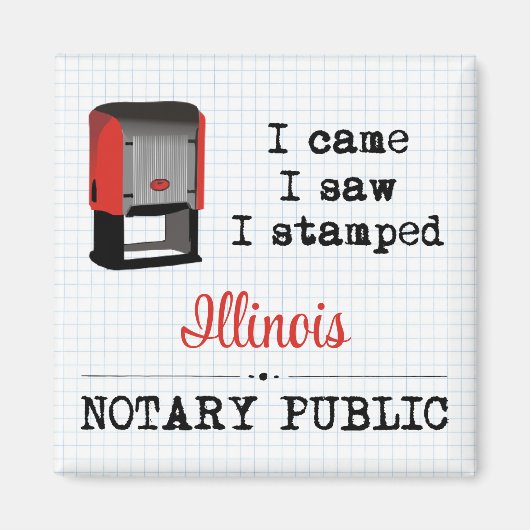 Came Saw Stamped Notional Public Illinois Magneet (Voorkant)