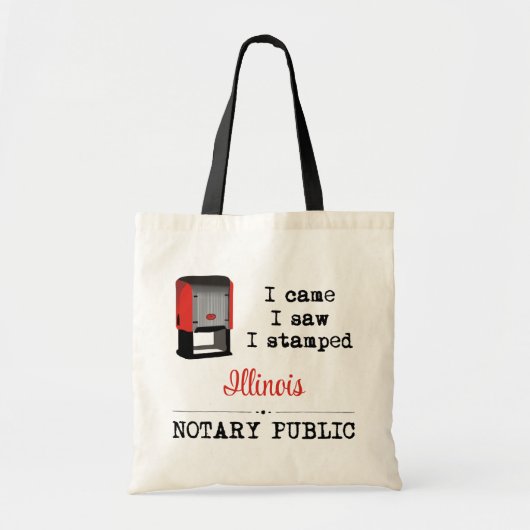 Came Saw Stamped Notional Public Illinois Tote Bag (Voorkant)