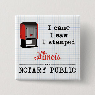 Came Saw Stamped Notional Public Illinois Vierkante Button 5,1 Cm
