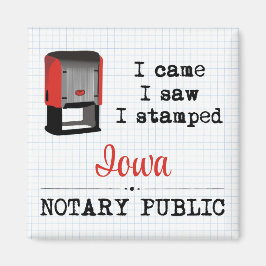 Came Saw Stamped Notional Public Iowa Magneet