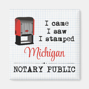 Came Saw Stamped Notional Public Michigan Magneet