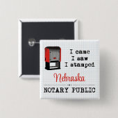 Came Saw Stamped Notional Public Nebraska Vierkante Button 5,1 Cm (Voorkant /achterkant)