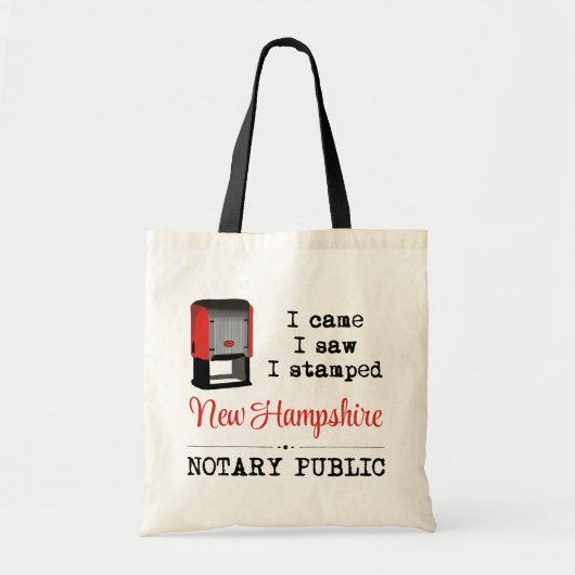 Came Saw Stamped Notional Public New Hampshire Tote Bag (Voorkant)