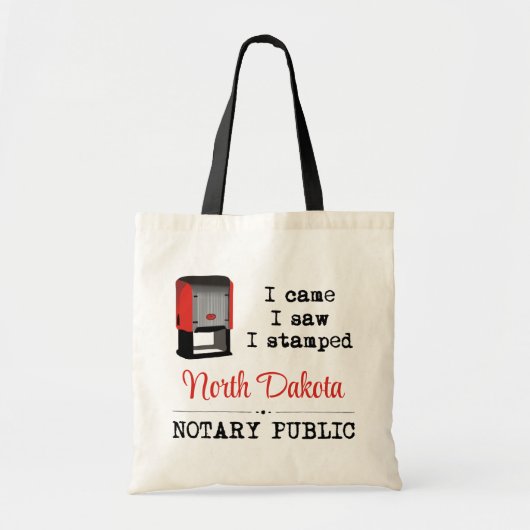 Came Saw Stamped Notional Public North Dakota Tote Bag (Voorkant)