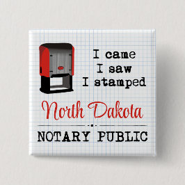 Came Saw Stamped Notional Public North Dakota Vierkante Button 5,1 Cm