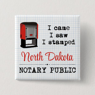 Came Saw Stamped Notional Public North Dakota Vierkante Button 5,1 Cm