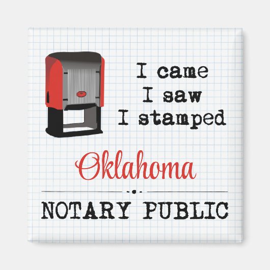 Came Saw Stamped Notional Public Oklahoma Magneet (Voorkant)