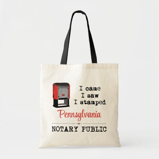 Came Saw Stamped Notional Public Pennsylvania Tote Bag (Voorkant)