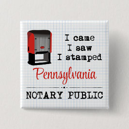 Came Saw Stamped Notional Public Pennsylvania Vierkante Button 5,1 Cm