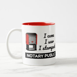 Came Saw Stamped Notional Public Red Stamp Tweekleurige Koffiemok