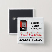 Came Saw Stamped Notional Public South Carolina Vierkante Button 5,1 Cm (Voorkant /achterkant)