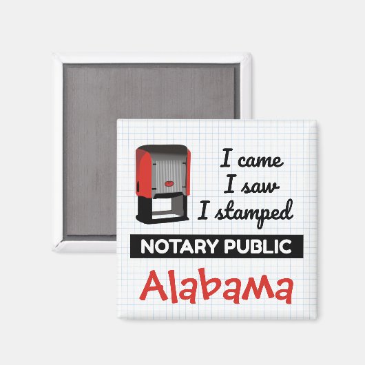 Came Saw Stamped Notional Public Stamp Alabama Magneet (Voorkant / Achterkant)
