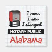 Came Saw Stamped Notional Public Stamp Alabama Magneet (Voorkant)
