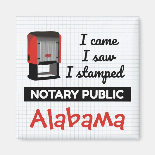 Came Saw Stamped Notional Public Stamp Alabama Magneet (Voorkant)