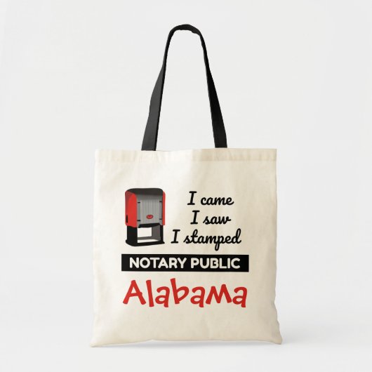 Came Saw Stamped Notional Public Stamp Alabama Tote Bag (Voorkant)