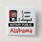 Came Saw Stamped Notional Public Stamp Alabama Vierkante Button 5,1 Cm (Voorkant)