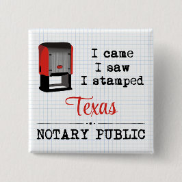 Came Saw Stamped Notional Public Texas Vierkante Button 5,1 Cm