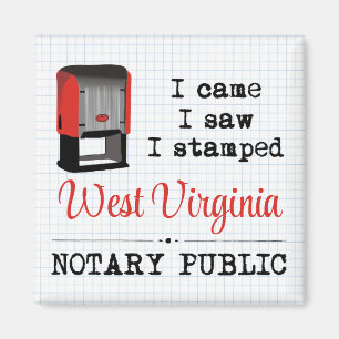 Came Saw Stamped Notional Public West Virginia Magneet