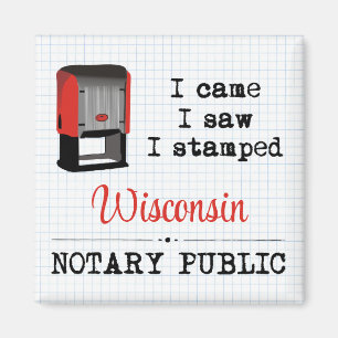 Came Saw Stamped Notional Public Wisconsin Magneet