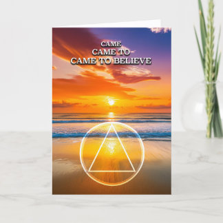 Came To Believe AA Spreuk Strand bij zonsopgang Kaart