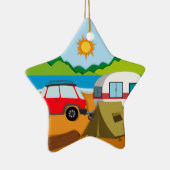 Cameground met tent en caravan keramisch ornament (Rechts)