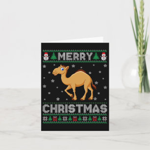 Camel Animal Mannen Vrouwen Kinder Lelijke Kersttr Kaart