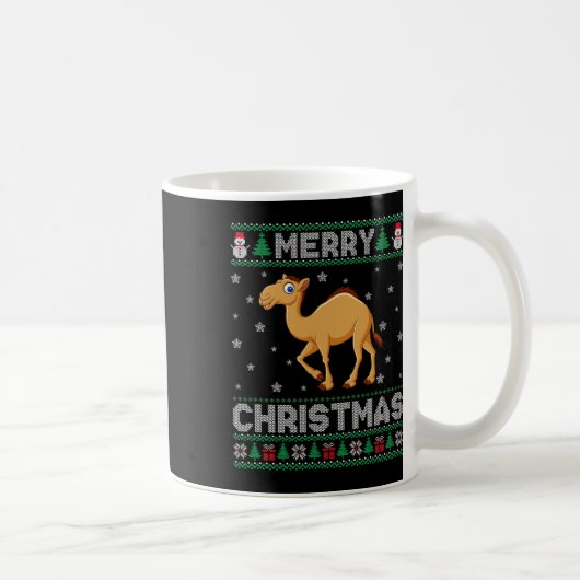 Camel Animal Mannen Vrouwen Kinder Lelijke Kersttr Koffiemok (Rechts)