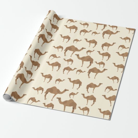 Camel Animal Pattern Cadeaupapier (Uitgerold)