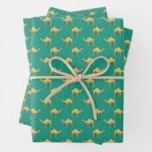 Camel Animal Pattern Green Inpakpapier Vel (In situ)