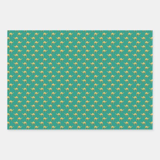 Camel Animal Pattern Green Inpakpapier Vel (Voorkant 3)