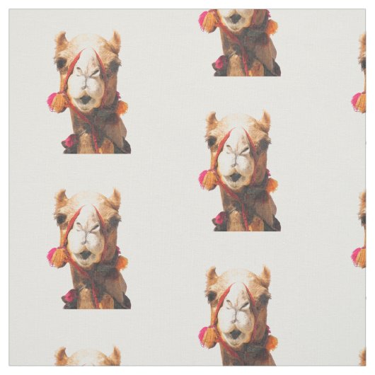 Camel Animal Portrat Stof (Swatch)