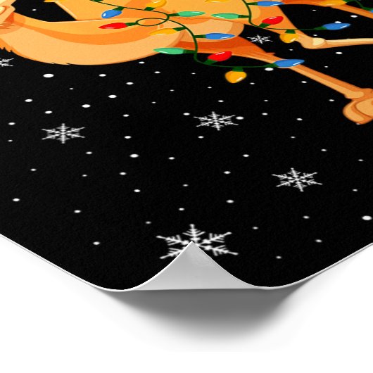 Camel Animal Santa Hoed Lelijke Kerstboom Lichten Poster (Hoek)