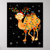 Camel Animal Santa Hoed Lelijke Kerstboom Lichten Poster (Voorkant)