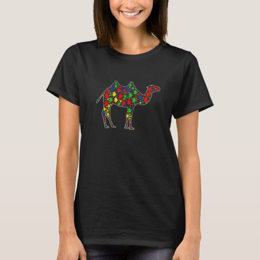 Camel Animals Puzzle Piessm Autisme Awareness T-shirt (Voorkant)