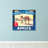 Camel Apple Label - staat Washington Canvas Afdruk (Insitu (Houten vloer))